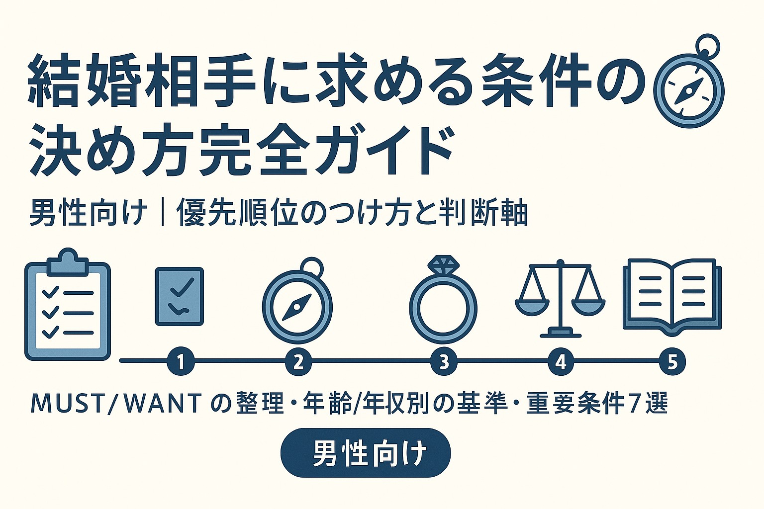 結婚相手に求める条件の決め方完全ガイド|男性向け優先順位のつけ方と判断軸